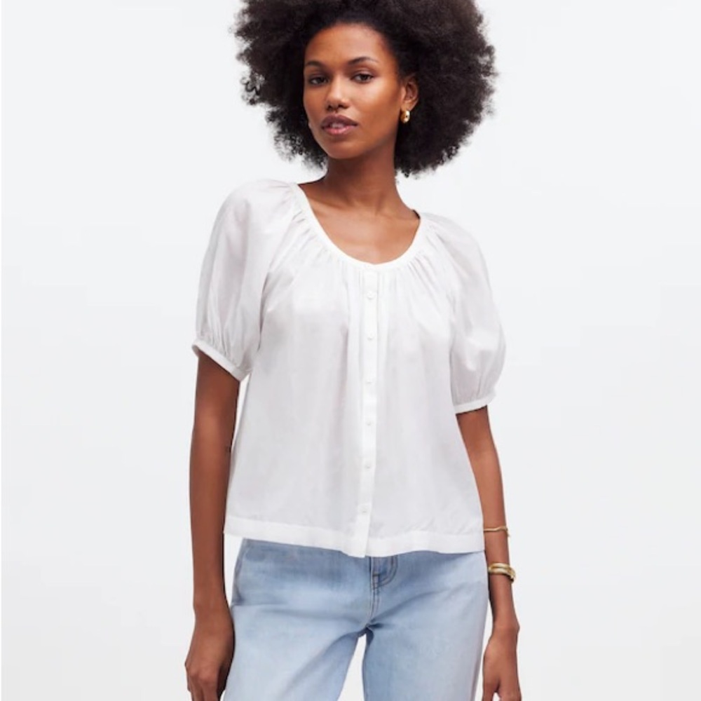 Madewell White Button-Up Blouse